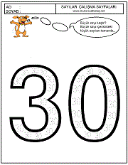 okul öncesi 30 sayısı çizgi çalışması